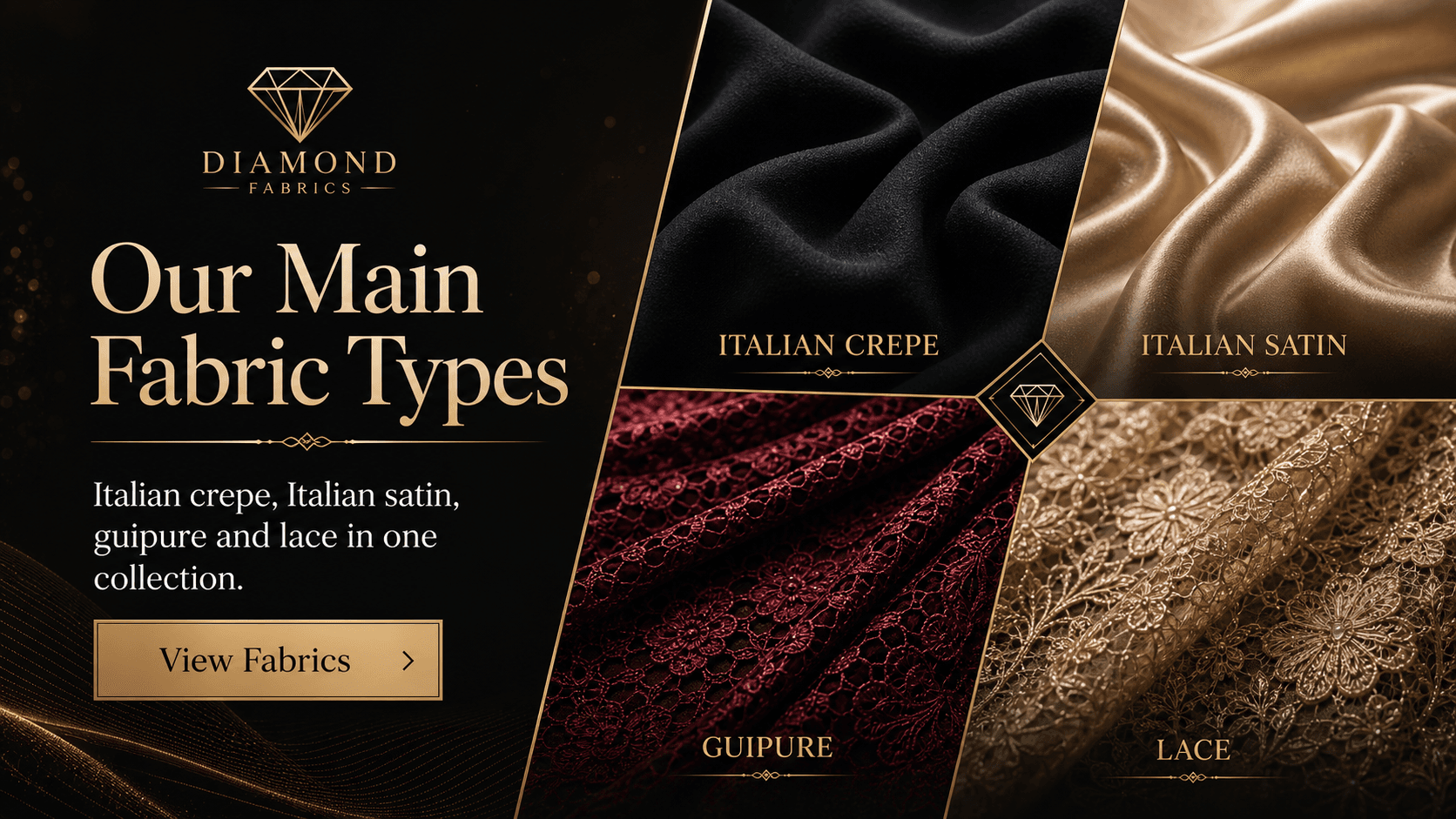 Diamond Fabrics main fabric types banner