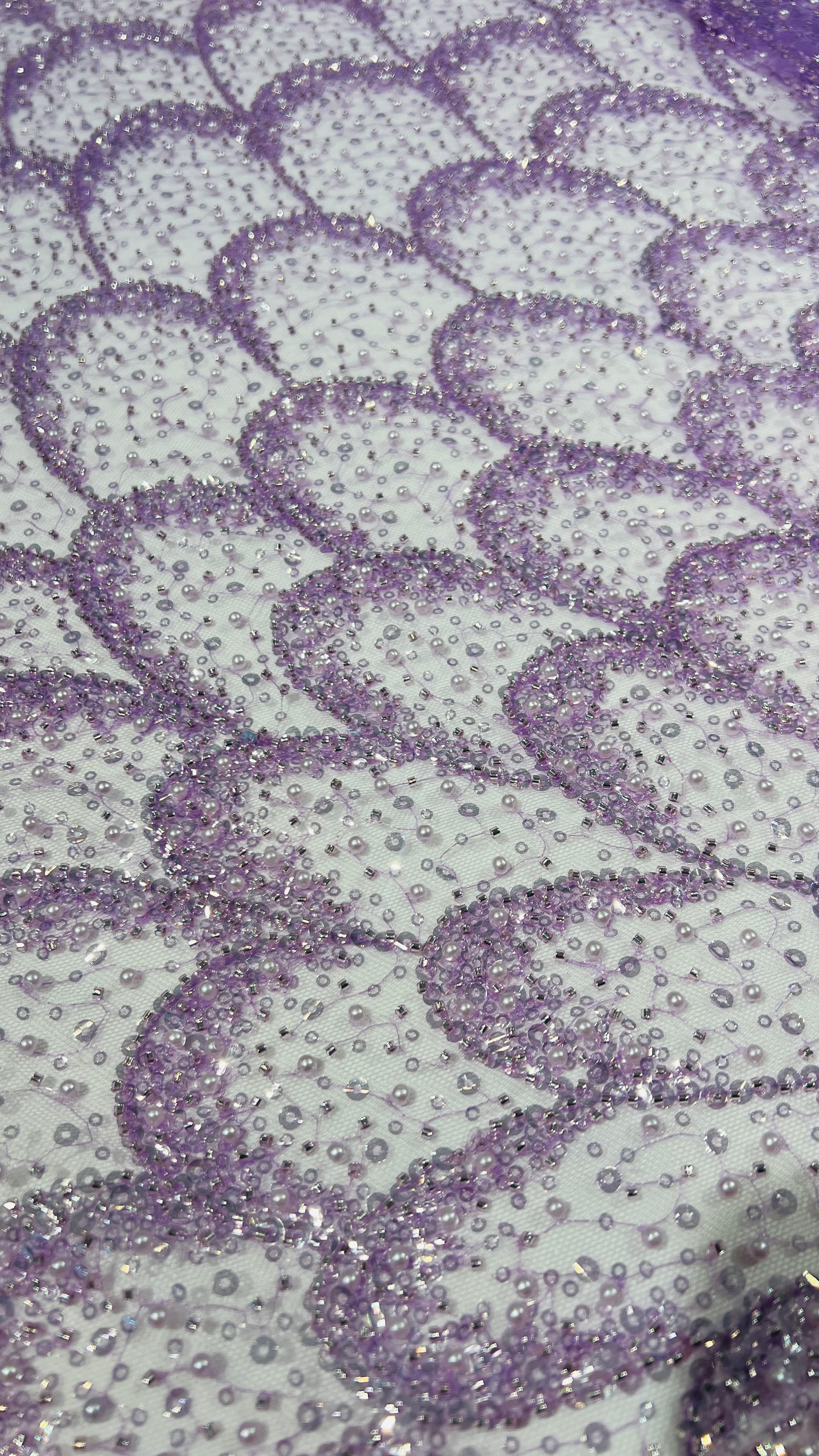 Luxury glitter embellished tulle fabric